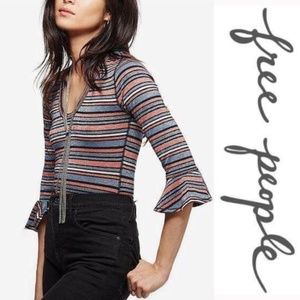 FP Metallic Flounce Striped Surprise Party Shirt